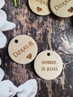Zawieszka dwustronna drewniane metki HANDMADE rękodzieło oznaczanie wyrobów podziękowanie za zakup metka zawieszki DZIĘKUJĘ ŻE JESTEŚ (3)