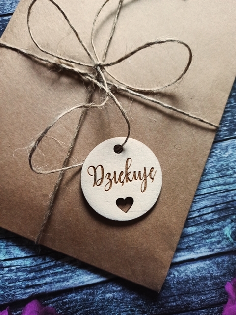 Zawieszka dwustronna podziękowanie za zakupy rękodzieło handmade drewniana (2)