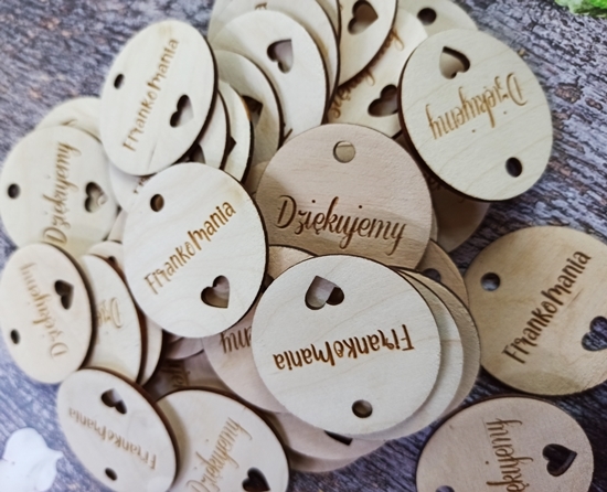  Zawieszka dwustronna podziękowanie za zakupy rękodzieło handmade drewniana (4)