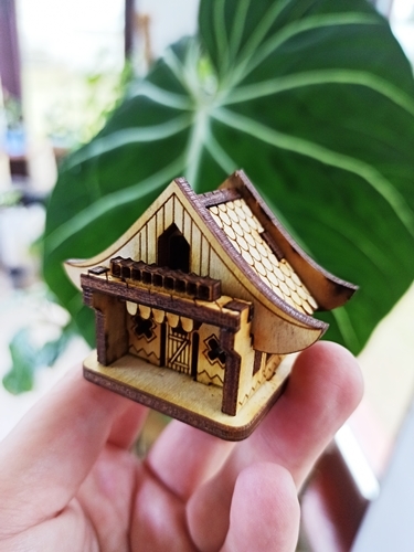 PAGODA orientalny DOMEK las w słoiku ogród szkle 3D chatka sklejki kwiaciarnia dekoracja drewniana miniaturka miniaturowe dekoracje (3)