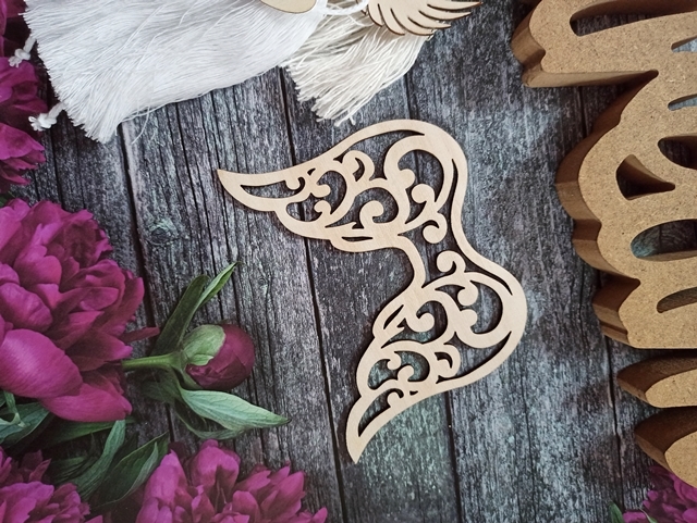Skrzydła skrzydełka drewniane anioł makrama  rękodzieło półfabrykanty laleczki 14cm #6 (2)